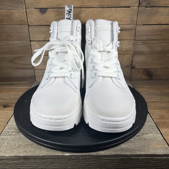 Dr. Martens Women's Size 7 Combs Poly Casual Lace Up Boot White Ajax - Picture 2 of 10